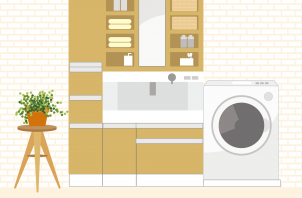 ◆洗面室と洗濯機についてサムネイル